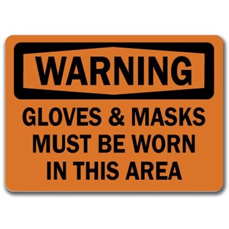 Signmission -Gloves & Mask Should Be Worn In This Area 10x14 OSHA, WS-Glove & Mask Shld Be Worn In Ths Area WS-Glove & Mask Shld Be Worn In Ths Area
